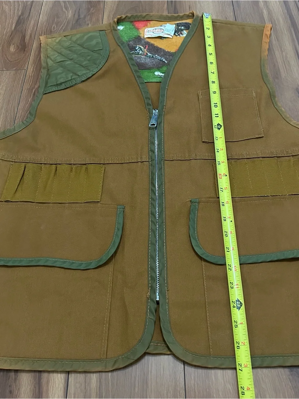 Vintage 60s Original SAFTBAK Men's Bird HUNTING Vest w/ Back Pouch Size LARGE